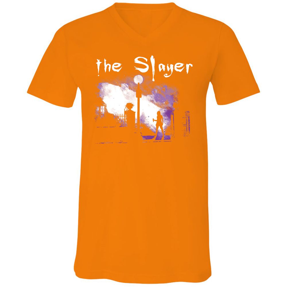Unisex V-Neck T-Shirt - FD8ZQUEQ - Orange - 11