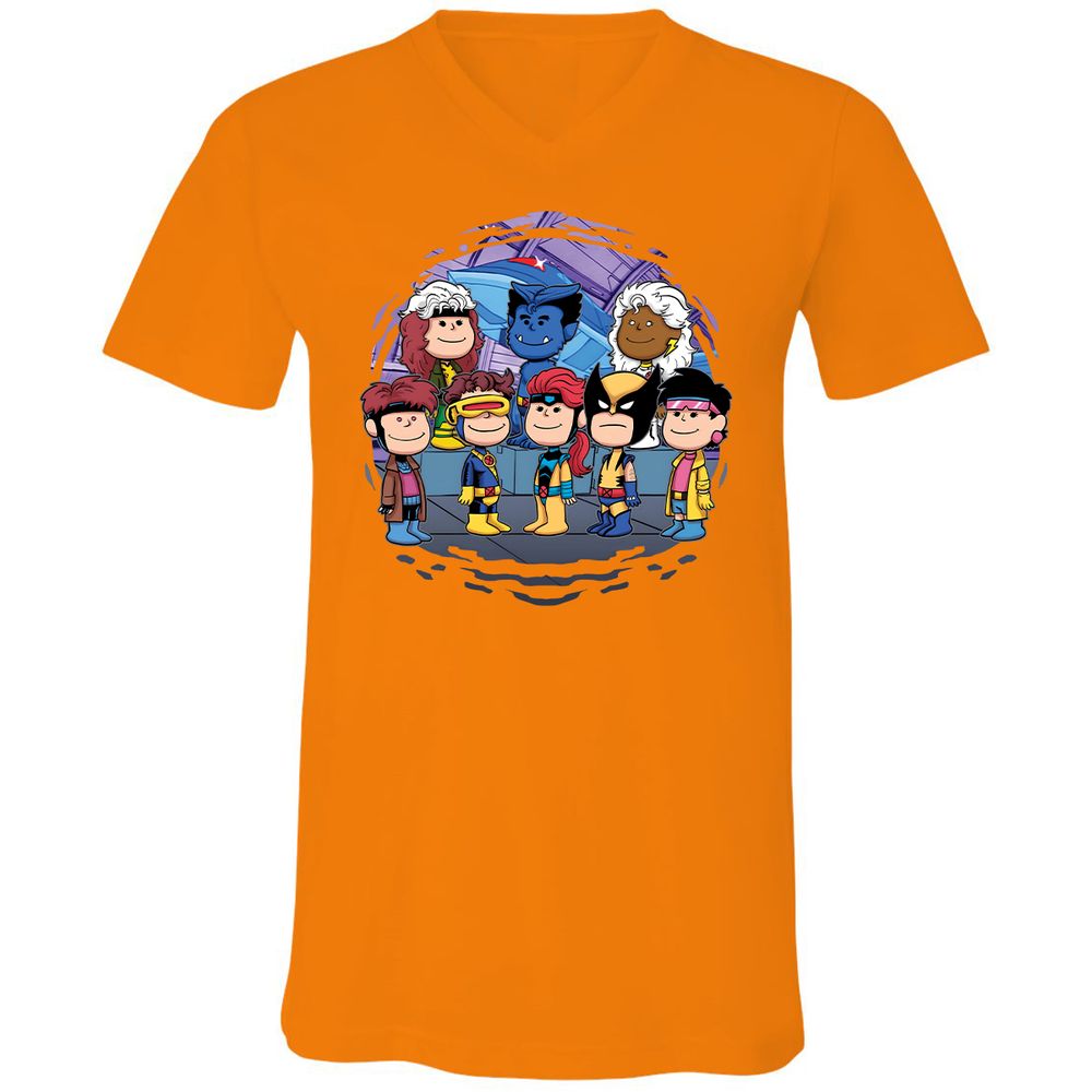 Unisex V-Neck T-Shirt - 9X6N2LSH - Orange - 11