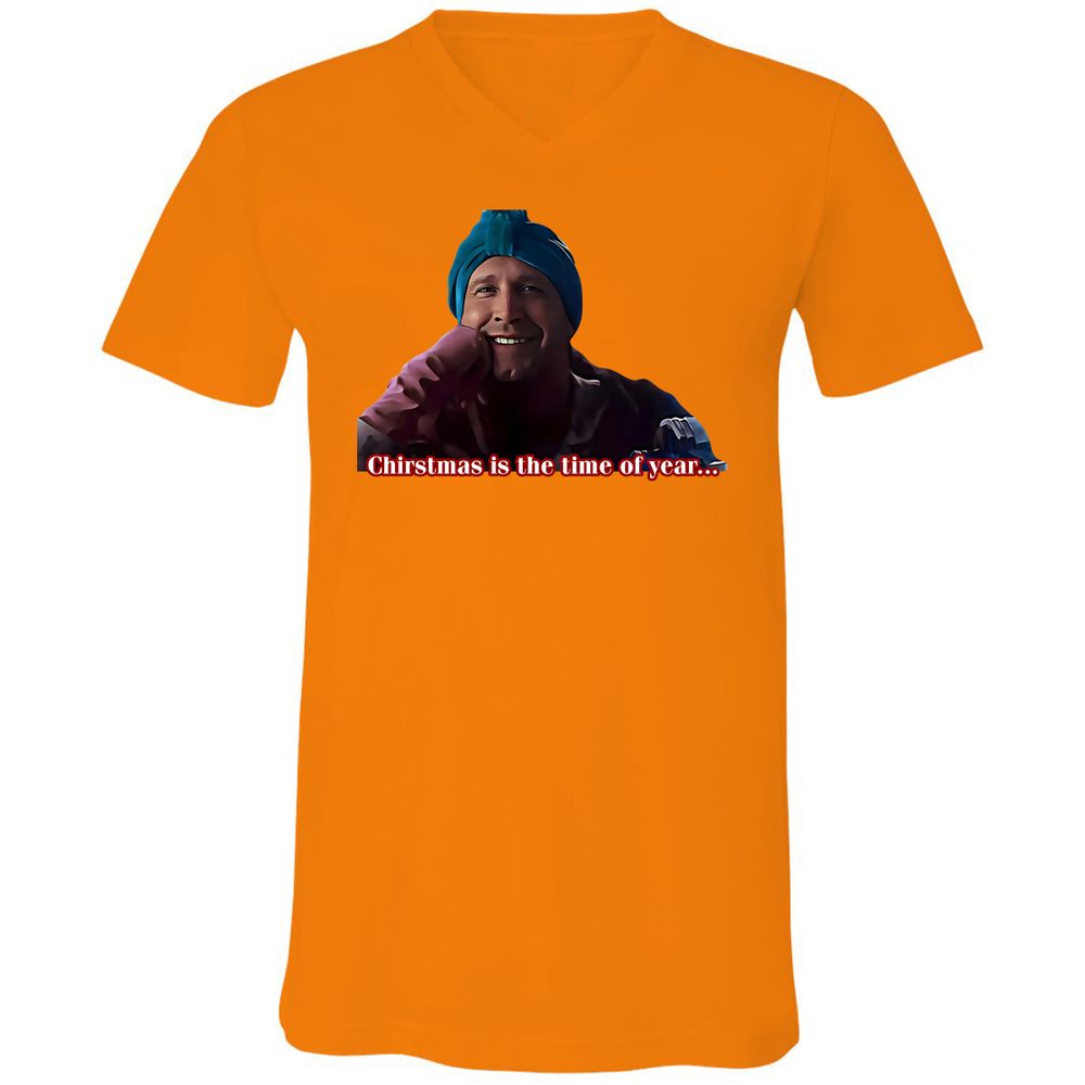 Unisex V-Neck T-Shirt - 4ETYWL6K - Orange - 11