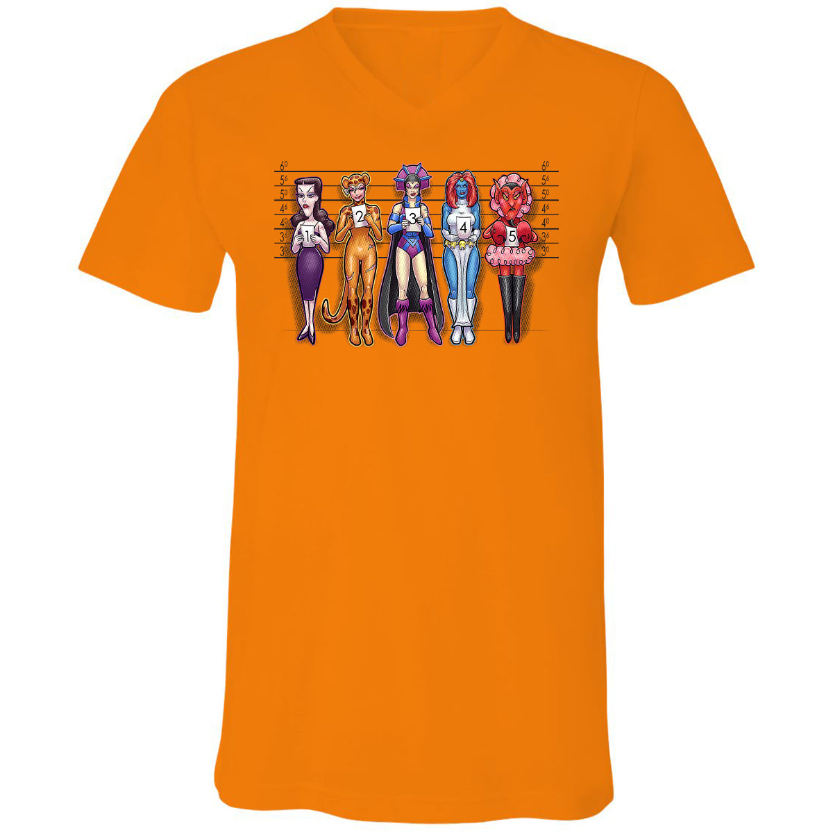 Unisex V-Neck T-Shirt - 29RQDRWX - Orange - 11