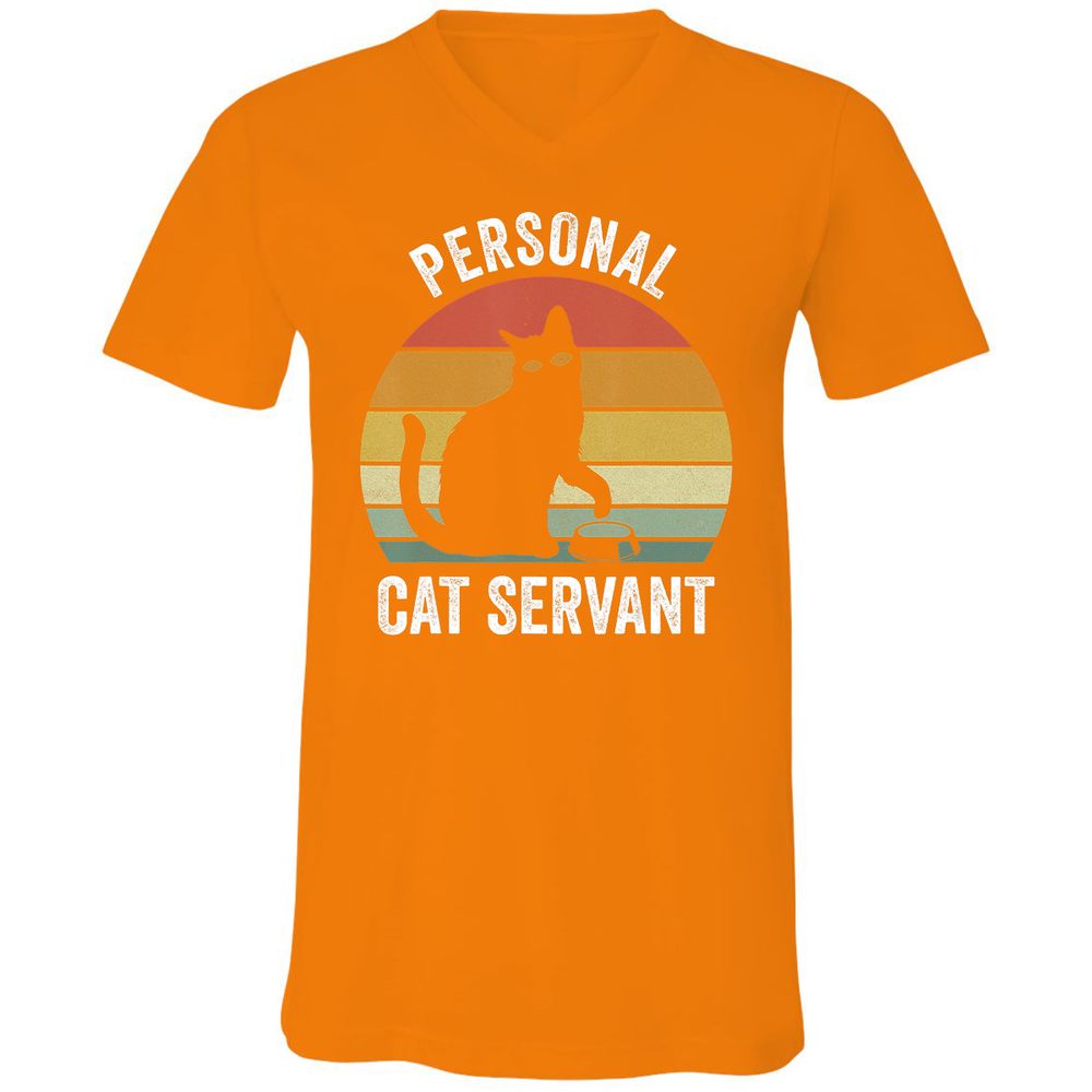 Unisex V-Neck T-Shirt - L5BX6M9V - Orange - 11