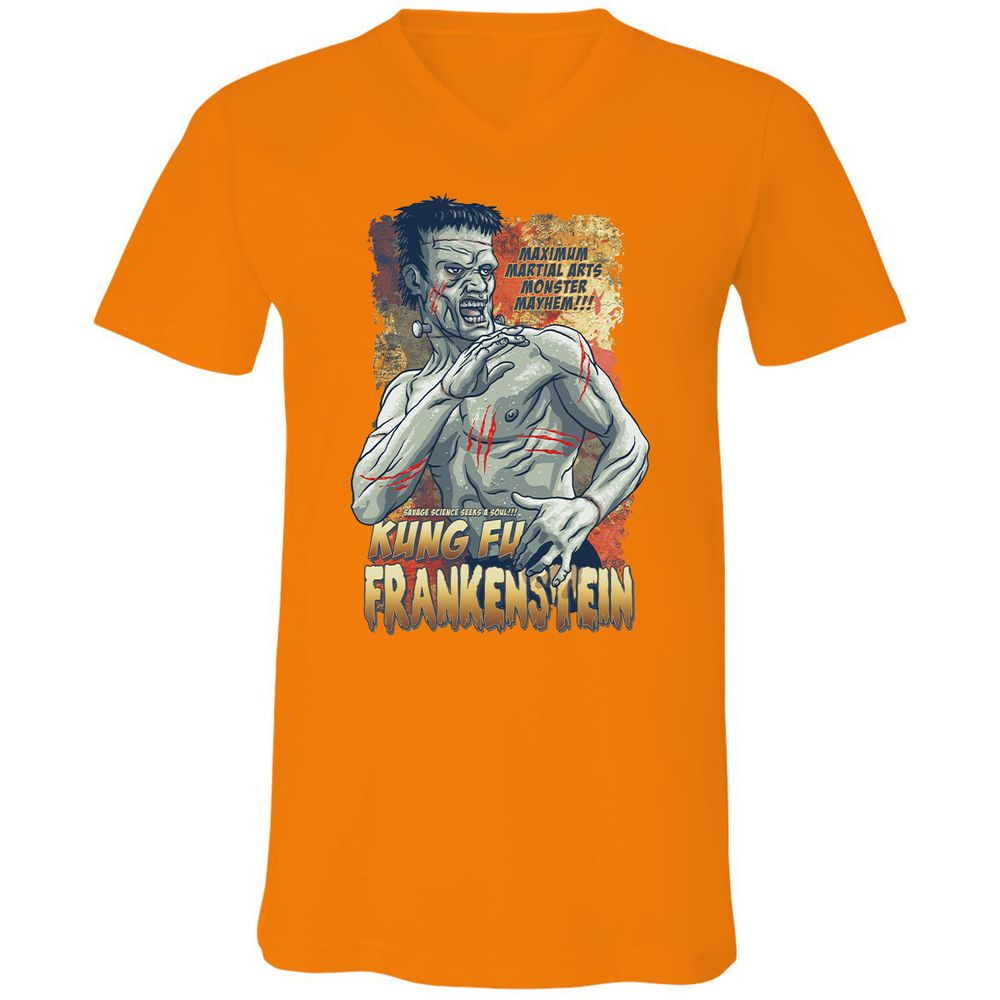 Unisex V-Neck T-Shirt - BL8ZUPR9 - Orange - 11
