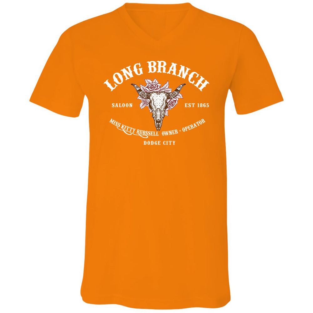 Unisex V-Neck T-Shirt - KRL1X7MH - Orange - 11