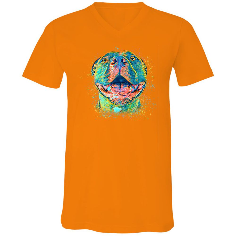 Unisex V-Neck T-Shirt - BVZ1ANJK - Orange - 11