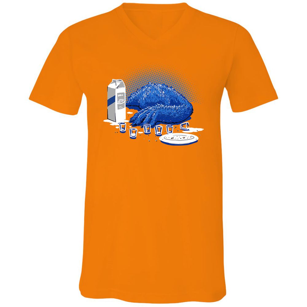 Unisex V-Neck T-Shirt - LJFVAHP8 - Orange - 11