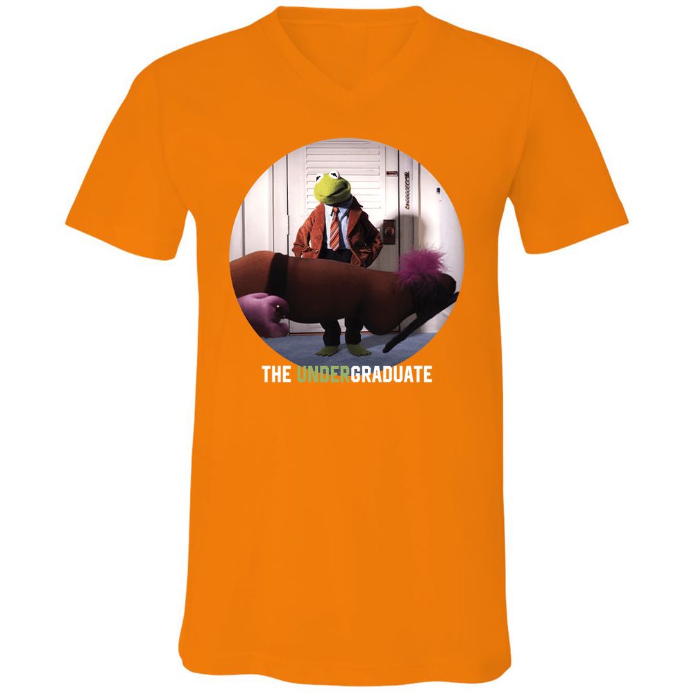 Unisex V-Neck T-Shirt - Q6WVJATW - Orange - 11