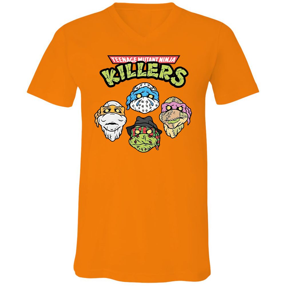 Unisex V-Neck T-Shirt - DLRR13F2 - Orange - 11