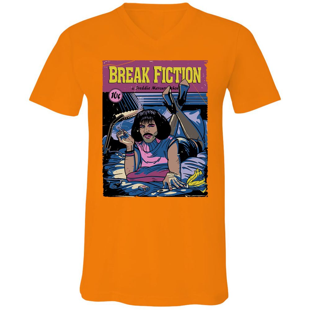 Unisex V-Neck T-Shirt - BZ3BBP7F - Orange - 11
