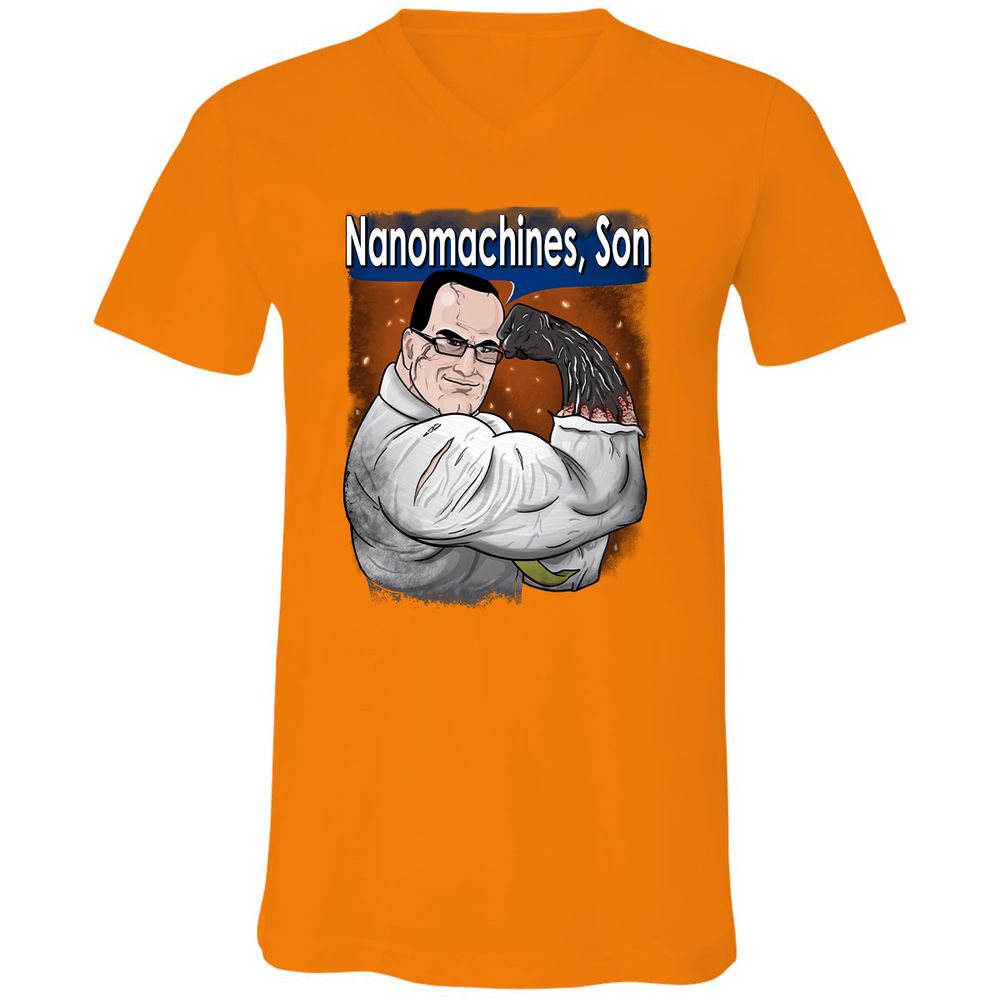 Unisex V-Neck T-Shirt - C4NWJQAN - Orange - 11