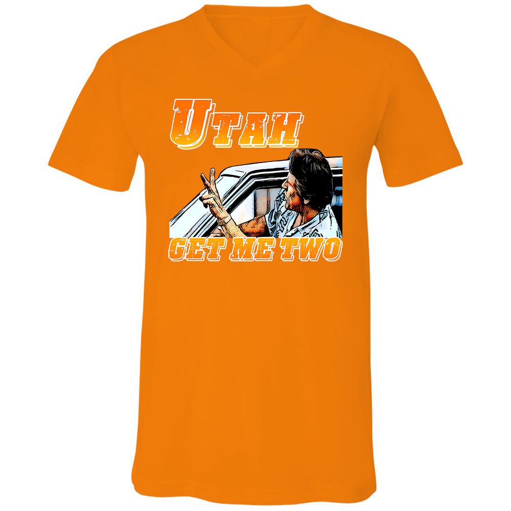 Unisex V-Neck T-Shirt - BWPN94XJ - Orange - 11