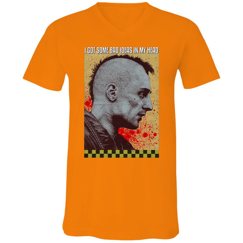 Unisex V-Neck T-Shirt - WHZK5HNE - Orange - 11
