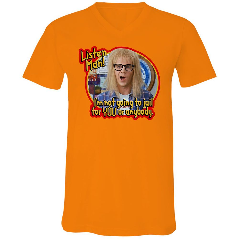 Unisex V-Neck T-Shirt - C4KL83RS - Orange - 11
