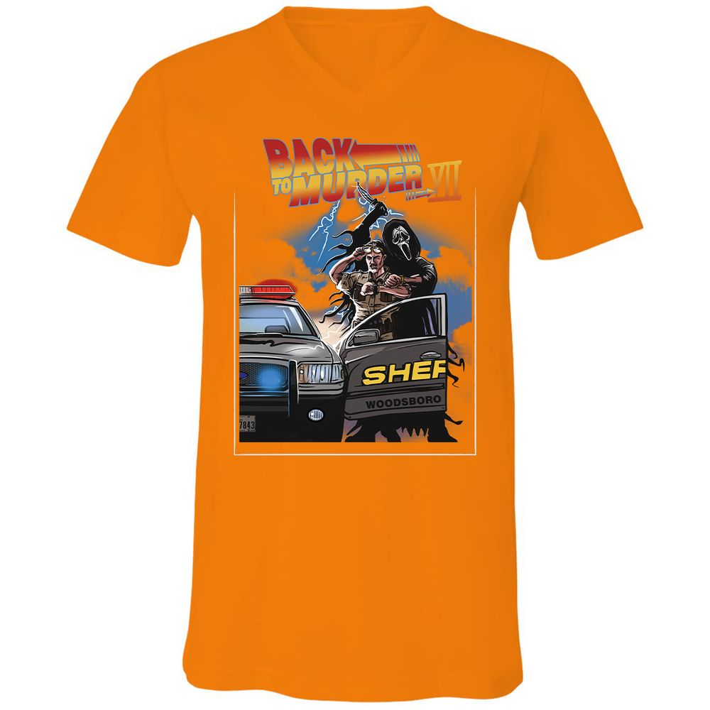 Unisex V-Neck T-Shirt - 7LE4TGQF - Orange - 11
