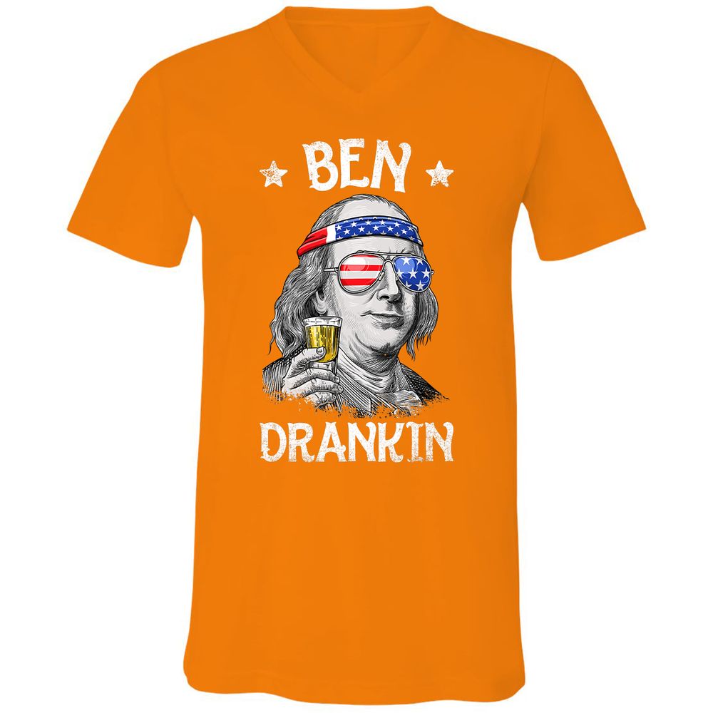 Unisex V-Neck T-Shirt - 8LX3S7S1 - Orange - 11