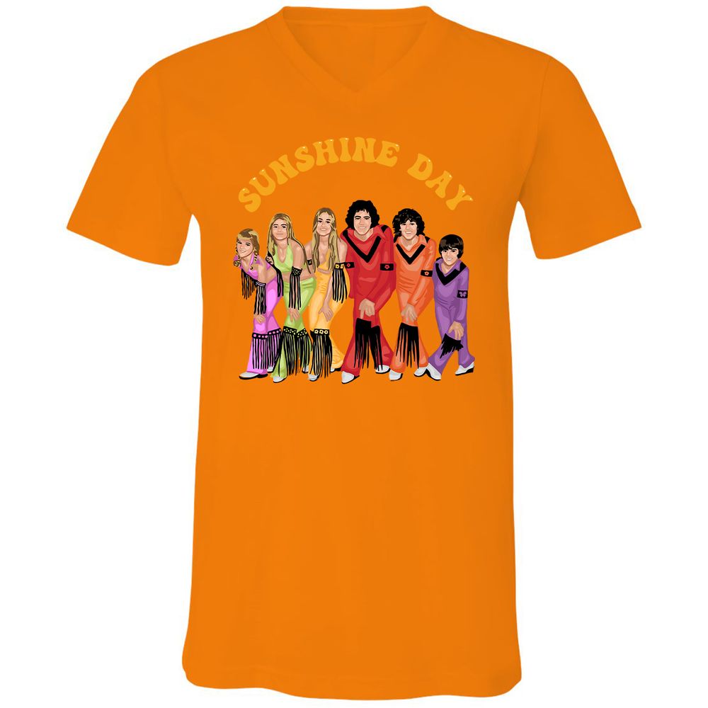 Unisex V-Neck T-Shirt - B34HVMNL - Orange - 11