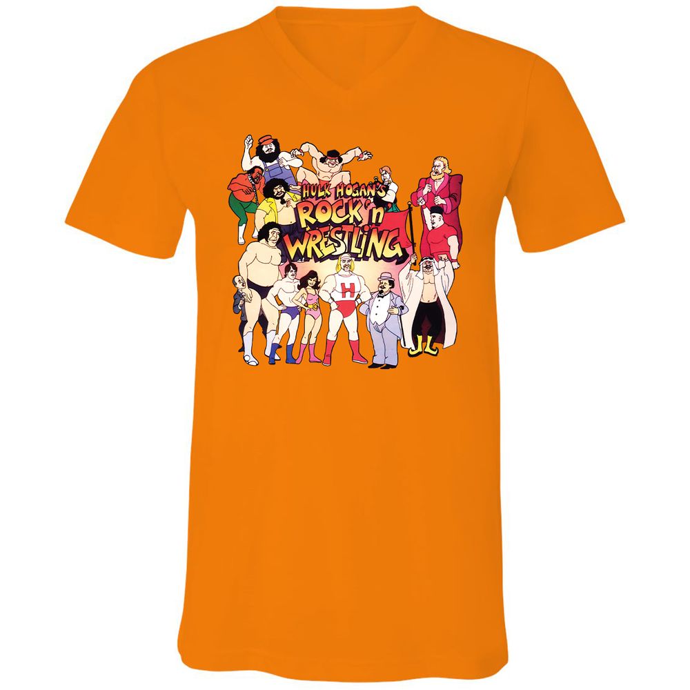 Unisex V-Neck T-Shirt - KF4R6KFH - Orange - 11