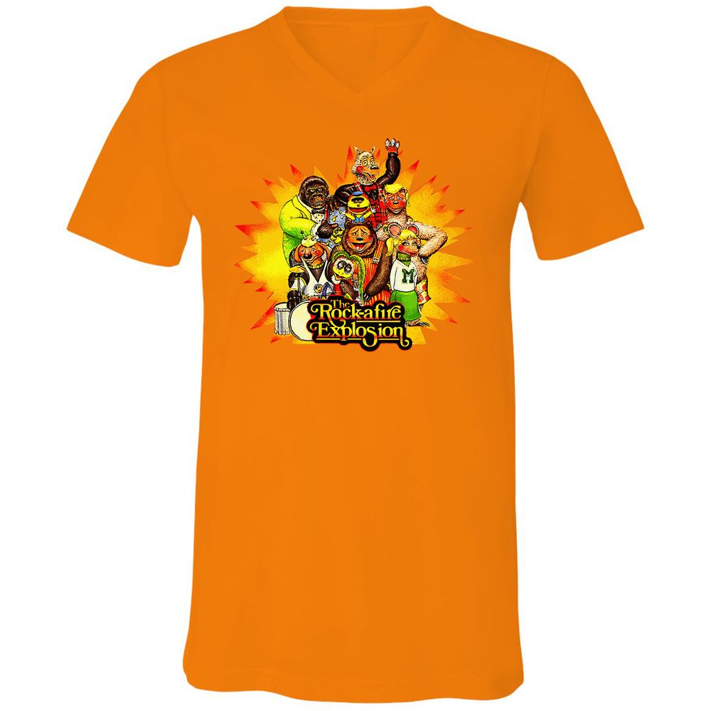 Unisex V-Neck T-Shirt - 47FPCENQ - Orange - 11
