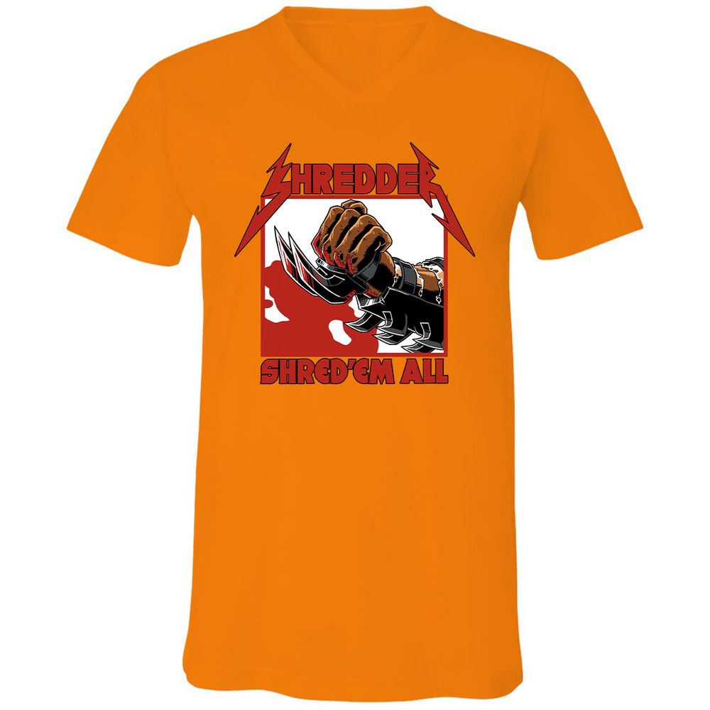 Unisex V-Neck T-Shirt - 5F86H2PV - Orange - 11