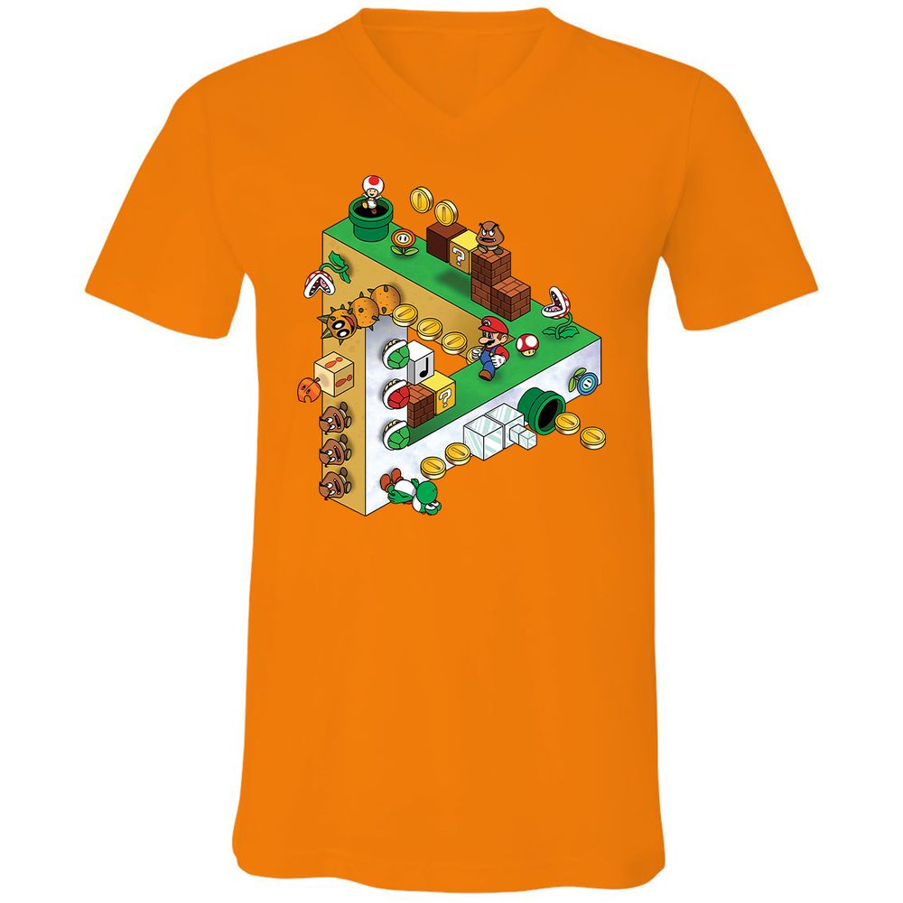 Unisex V-Neck T-Shirt - 9BHGWU5W - Orange - 11