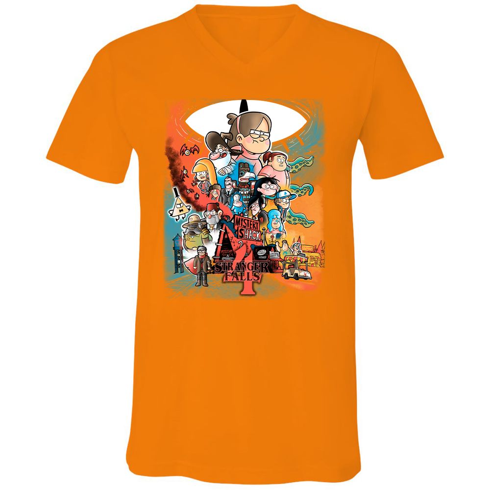 Unisex V-Neck T-Shirt - GCFG8GLY - Orange - 11