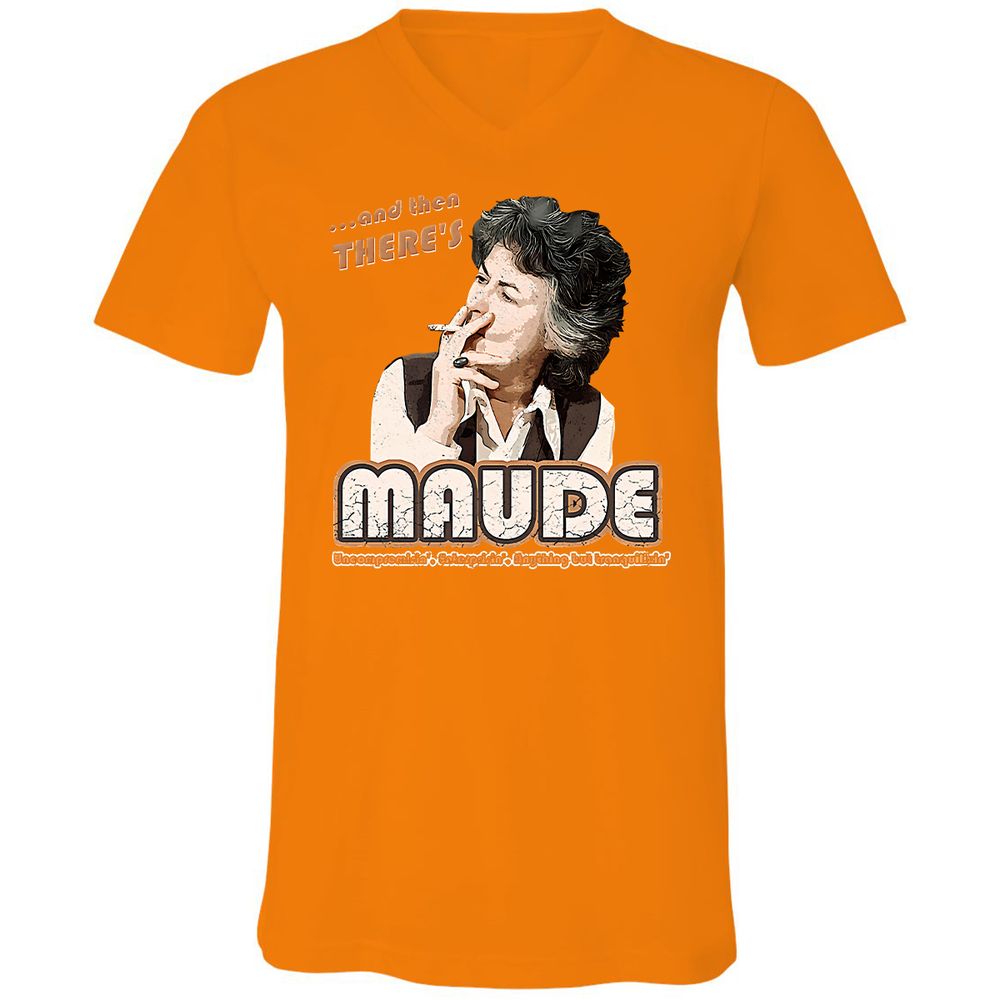 Unisex V-Neck T-Shirt - JS6TXHN1 - Orange - 11