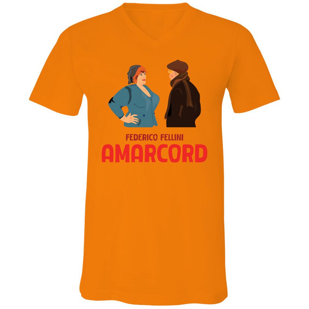 Unisex V-Neck T-Shirt - 8LEK6G9T - Orange - 11