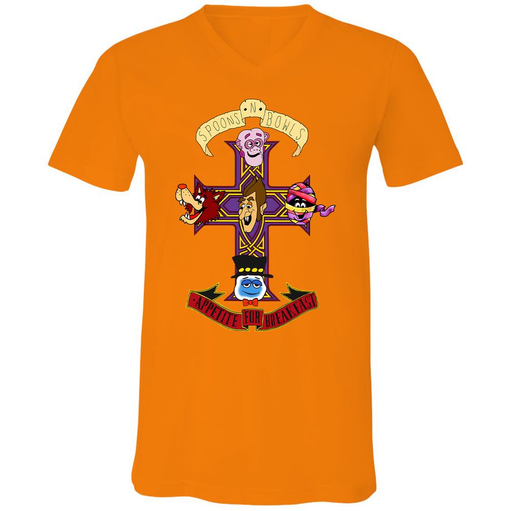 Unisex V-Neck T-Shirt - KYAQQT5S - Orange - 11