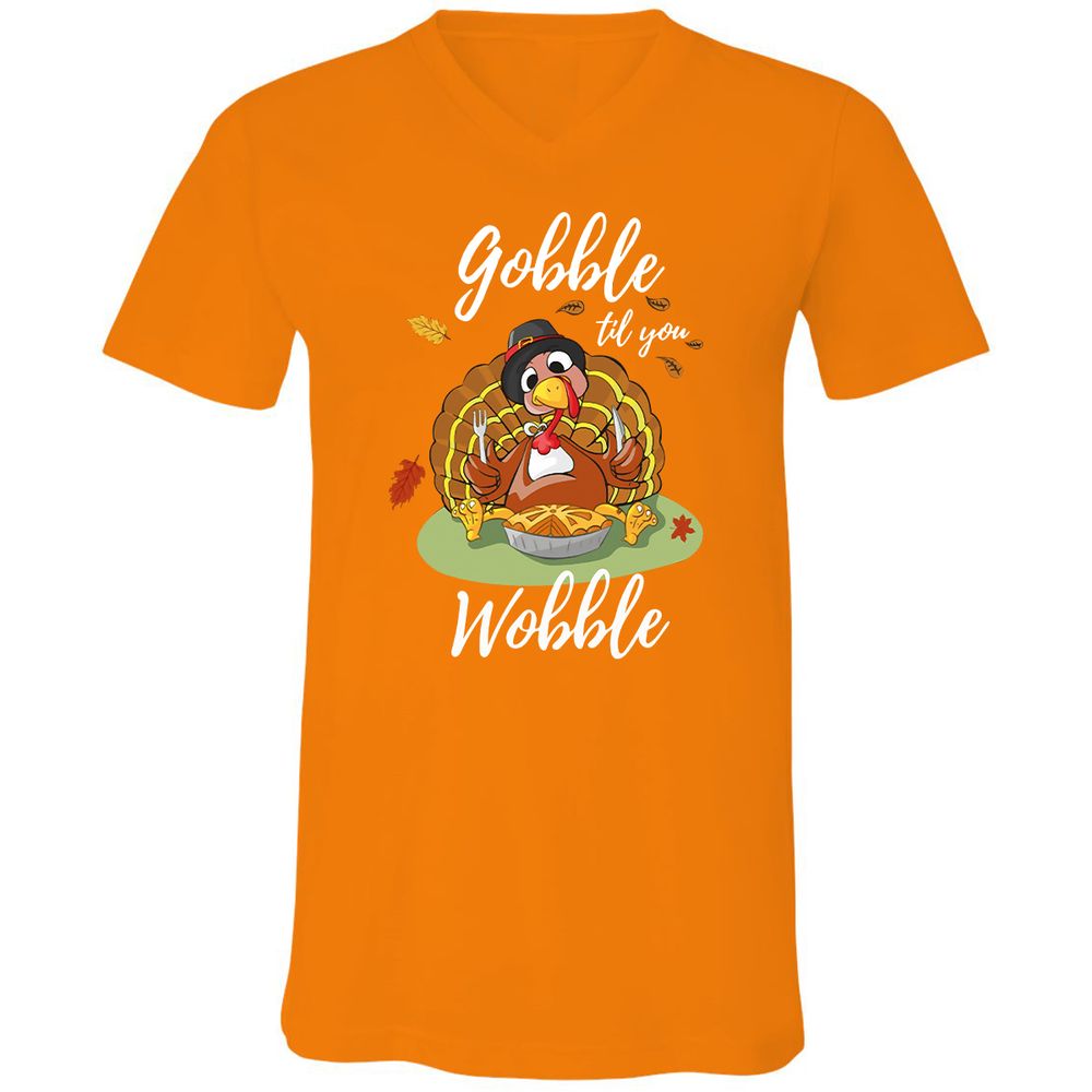 Unisex V-Neck T-Shirt - 8944CQQX - Orange - 11