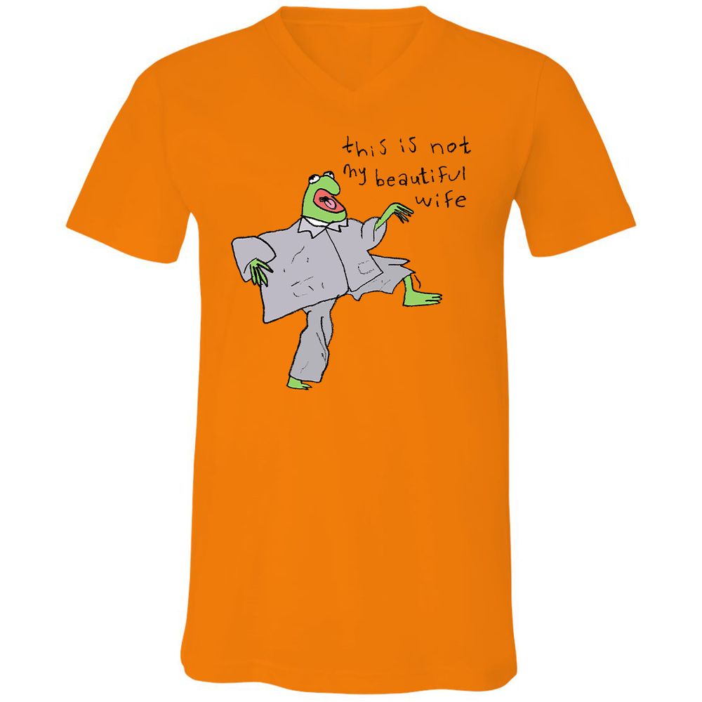 Unisex V-Neck T-Shirt - GYE5PLEM - Orange - 11
