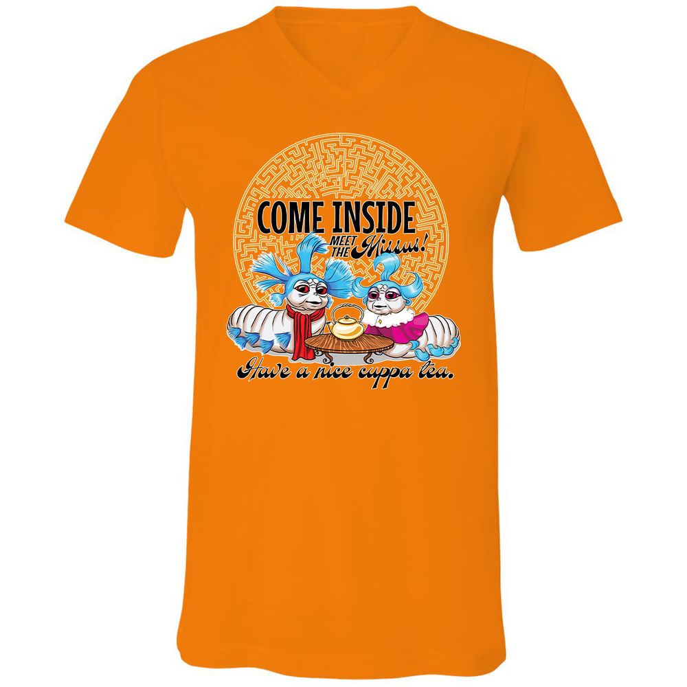Unisex V-Neck T-Shirt - G65MEKGQ - Orange - 11