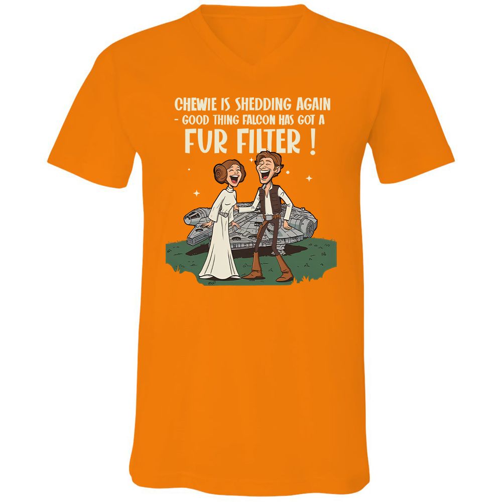 Unisex V-Neck T-Shirt - K36L2C8H - Orange - 11