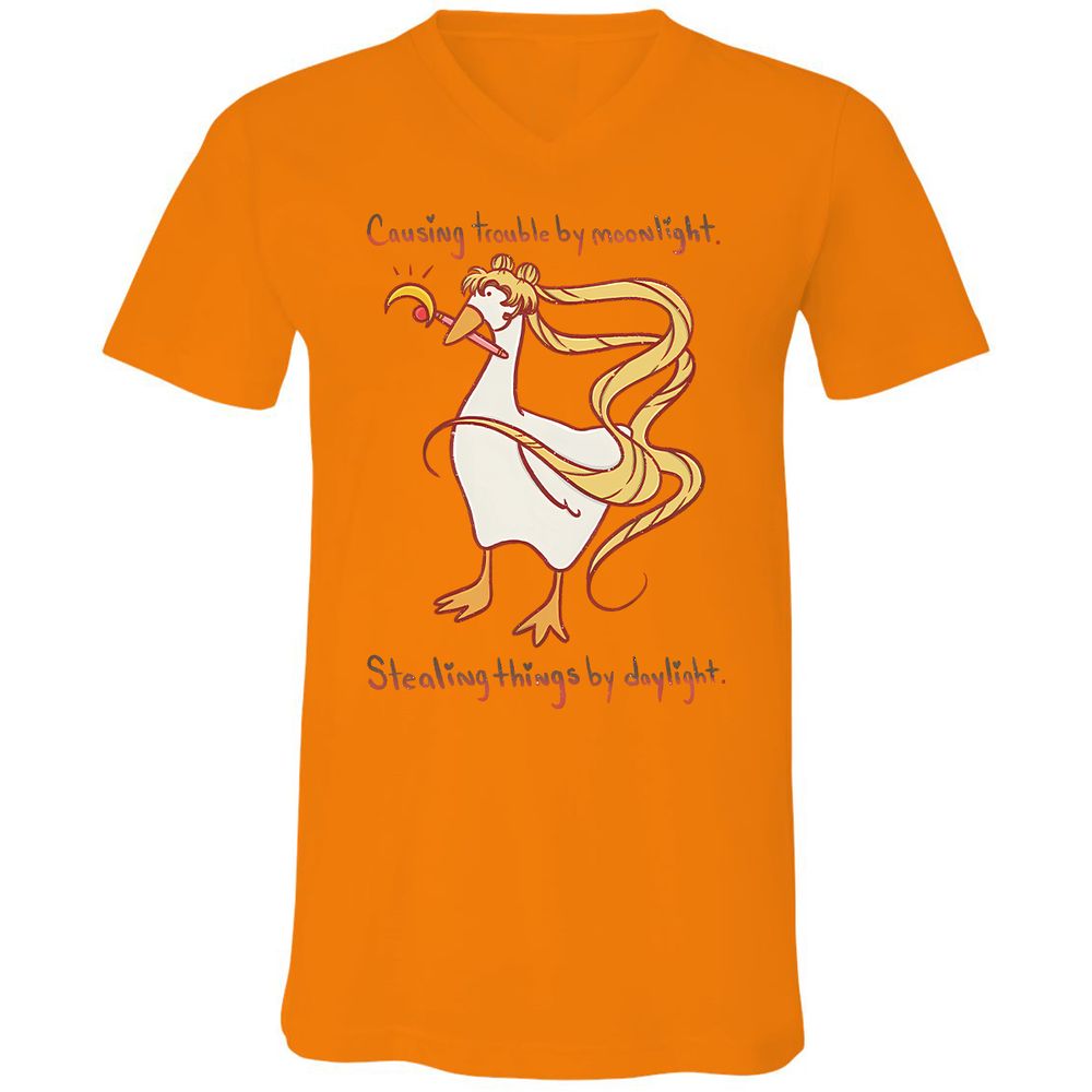 Unisex V-Neck T-Shirt - ZKGMHG1G - Orange - 11