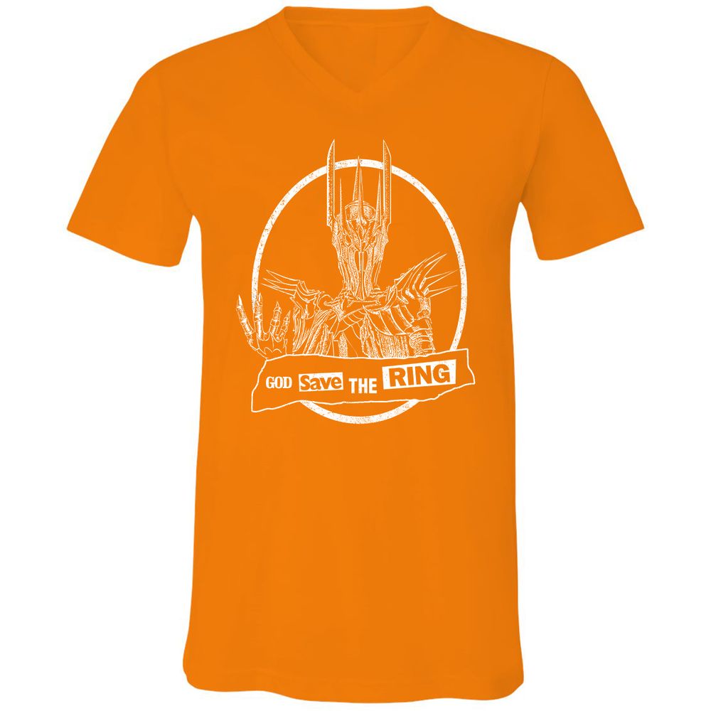 Unisex V-Neck T-Shirt - RE4YBXX4 - Orange - 11