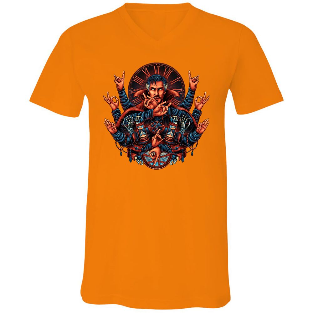 Unisex V-Neck T-Shirt - 8E977MR2 - Orange - 11