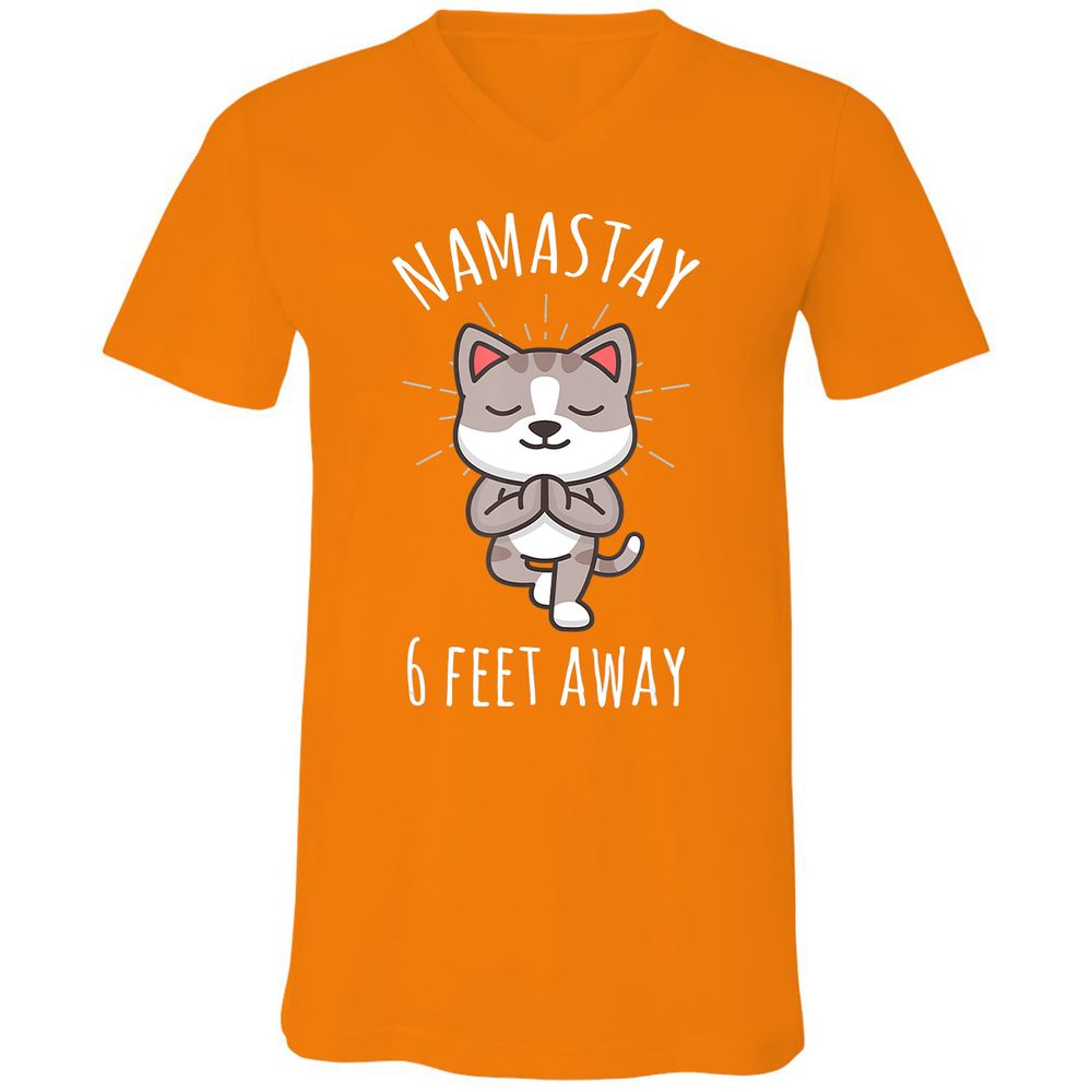 Unisex V-Neck T-Shirt - E3ZS24QX - Orange - 11