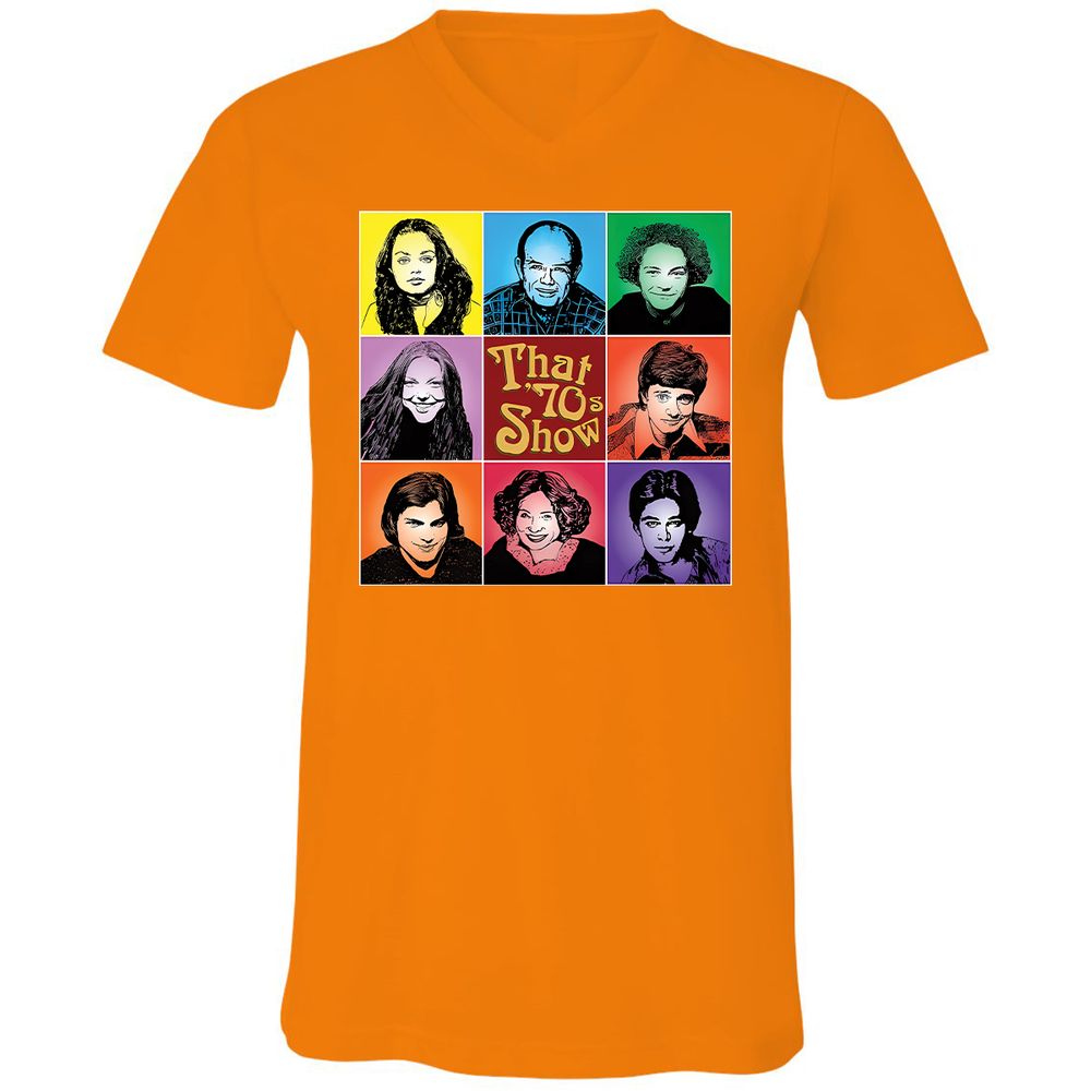 Unisex V-Neck T-Shirt - NLCH58KN - Orange - 11