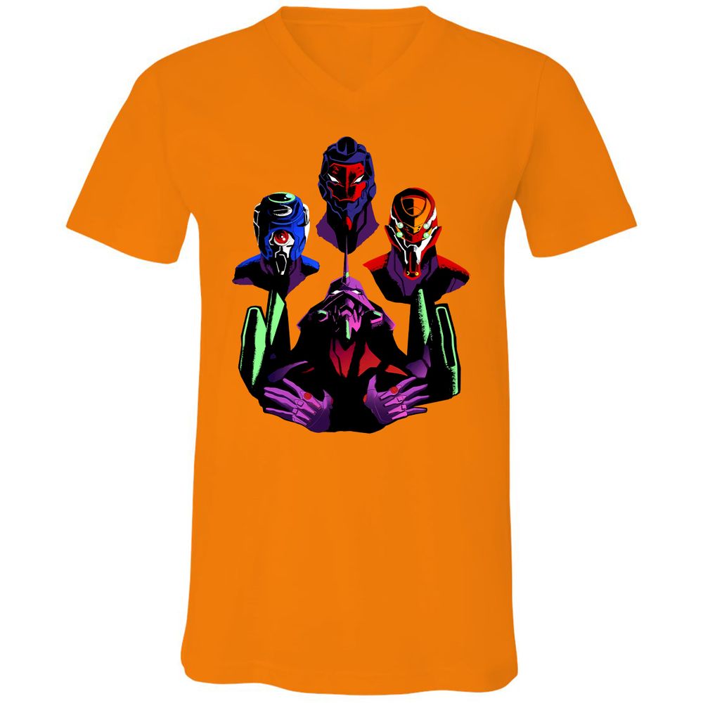 Unisex V-Neck T-Shirt - 7RPGW4W7 - Orange - 11