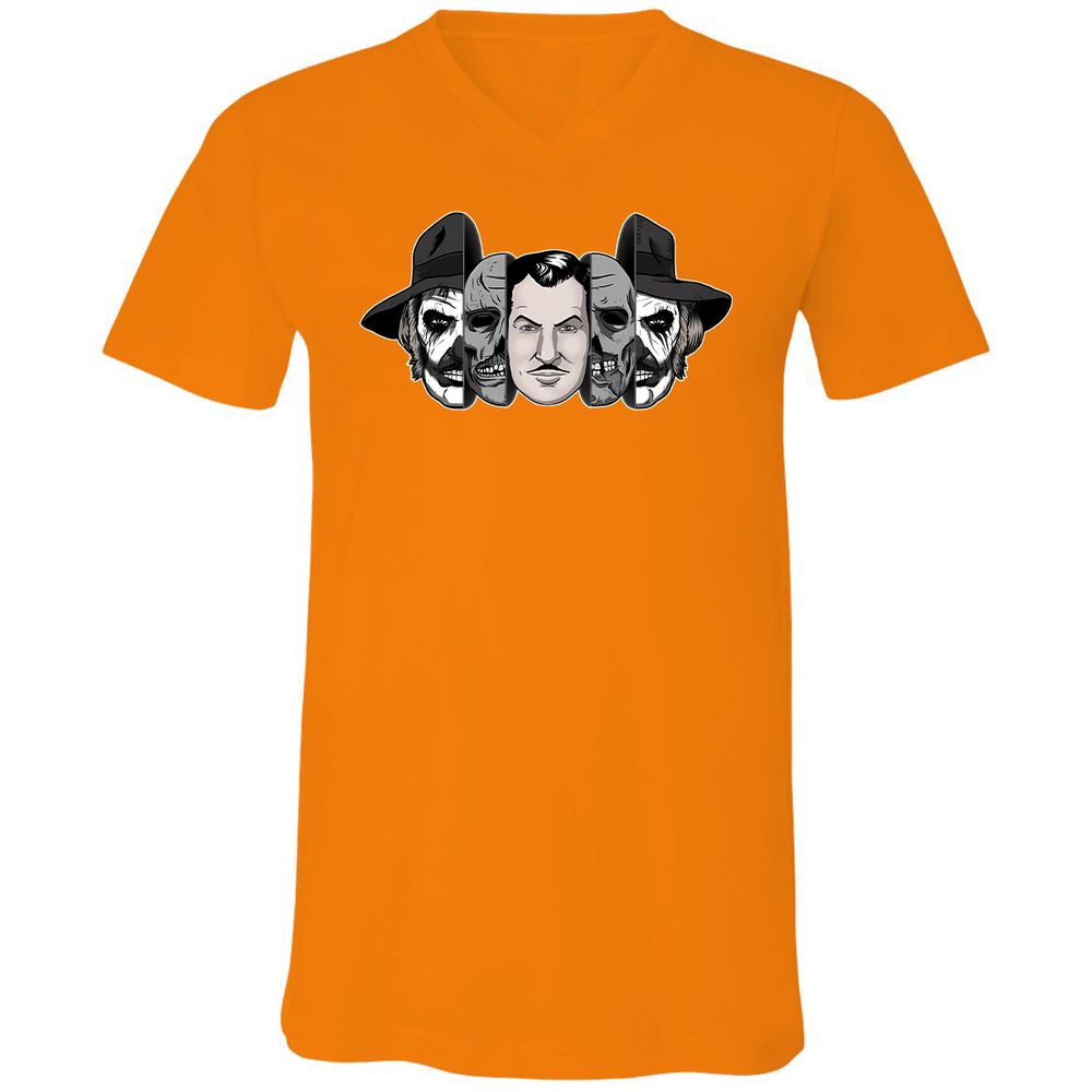 Unisex V-Neck T-Shirt - 6FP1JHYT - Orange - 11