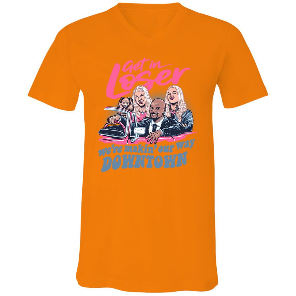 Unisex V-Neck T-Shirt - P6DW9QU6 - Orange - 11