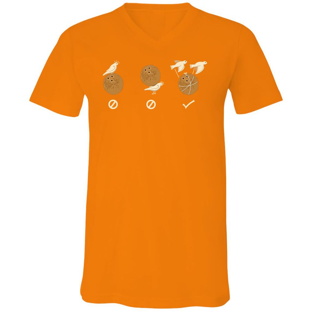 Unisex V-Neck T-Shirt - H9T11P8N - Orange - 11