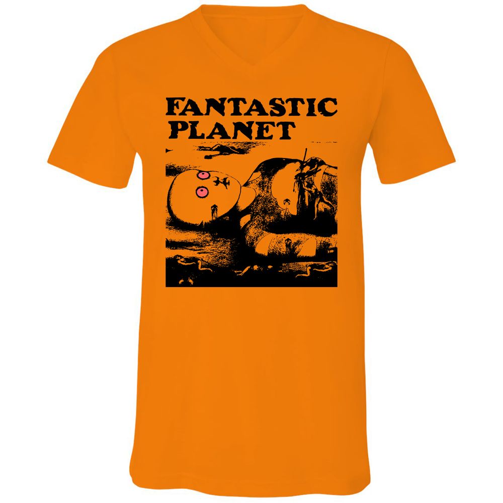 Unisex V-Neck T-Shirt - YMRHKNYJ - Orange - 11