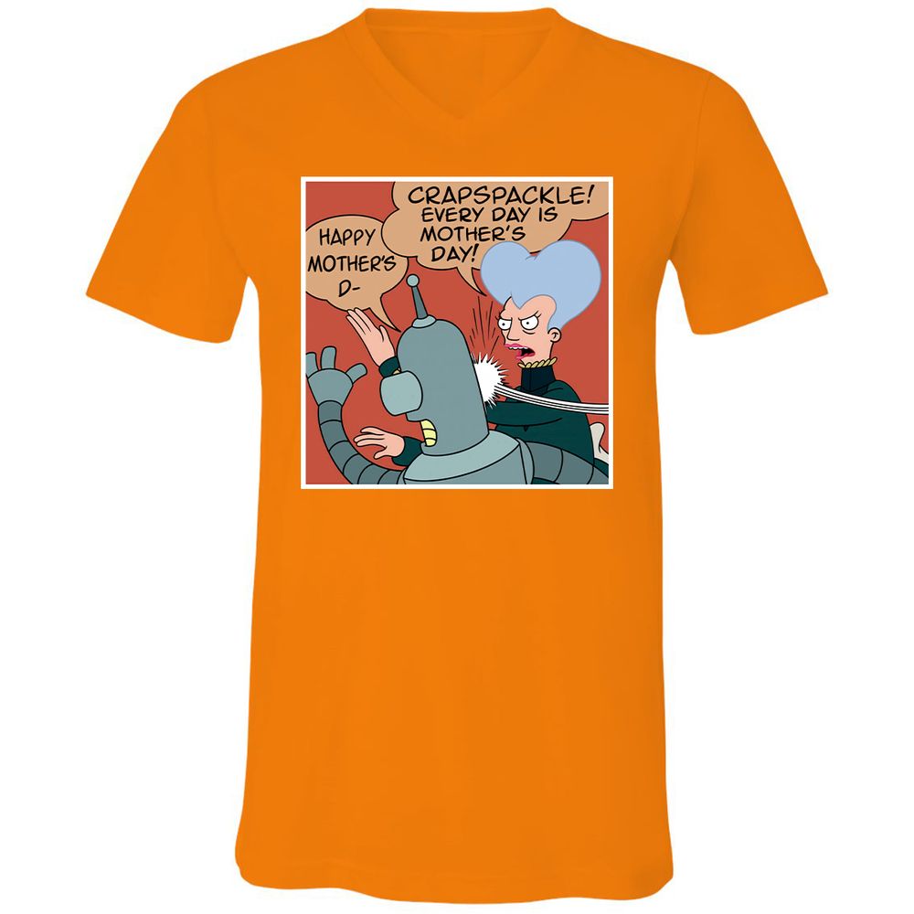 Unisex V-Neck T-Shirt - EB1UMZQA - Orange - 11