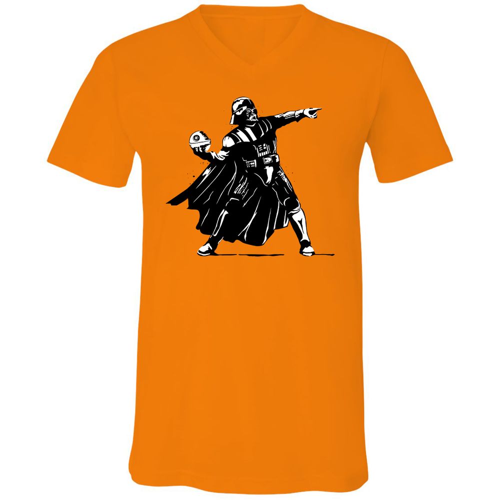 Unisex V-Neck T-Shirt - B81SR4X9 - Orange - 11