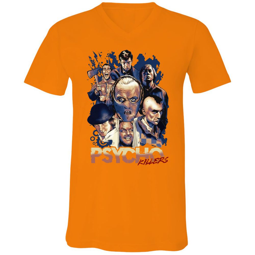 Unisex V-Neck T-Shirt - WVM5TLHR - Orange - 11