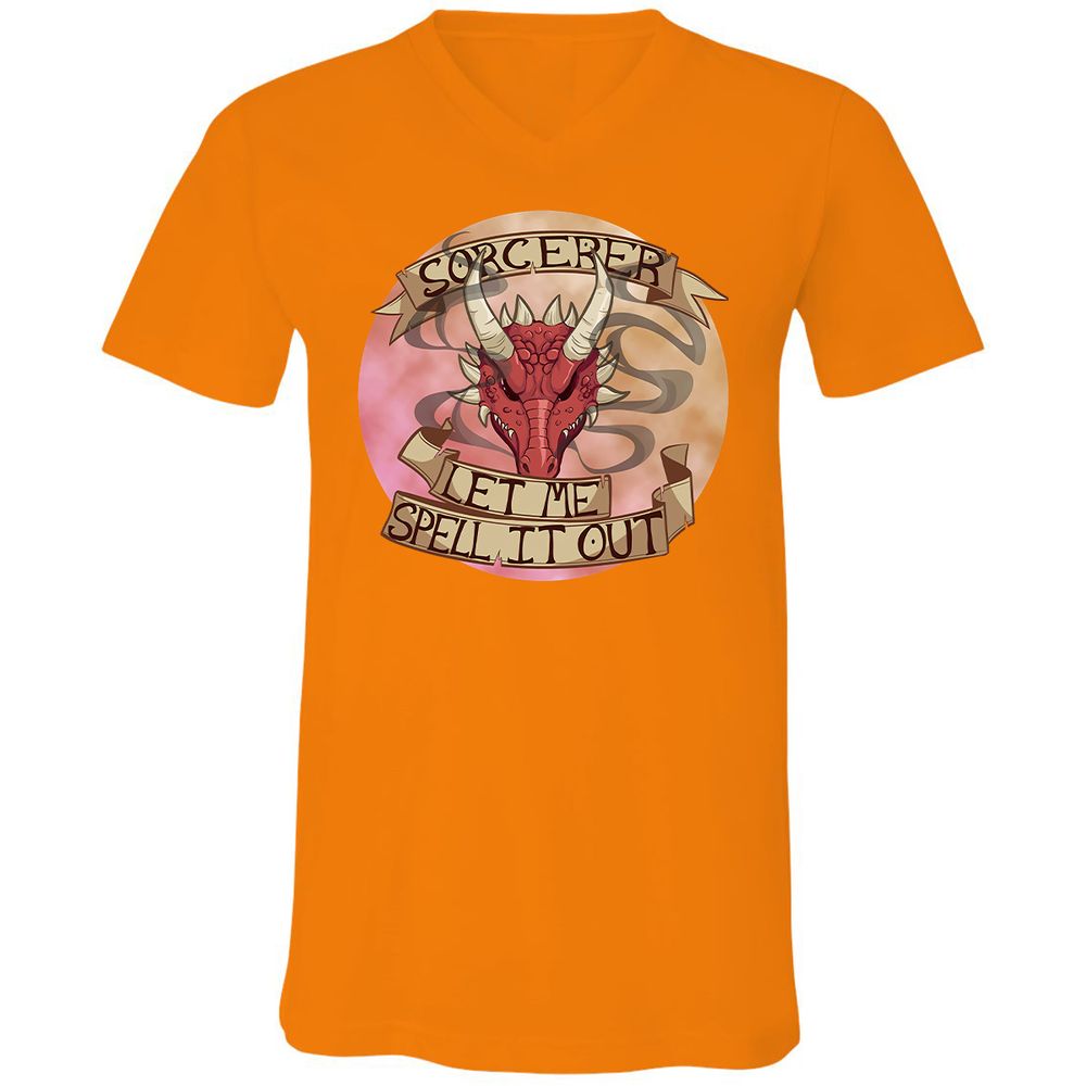 Unisex V-Neck T-Shirt - 4BV1KCW1 - Orange - 11