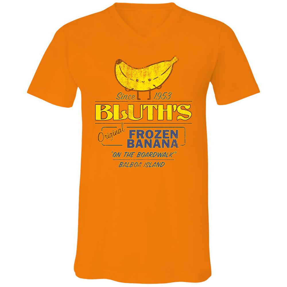 Unisex V-Neck T-Shirt - Q3KVS9Z6 - Orange - 11