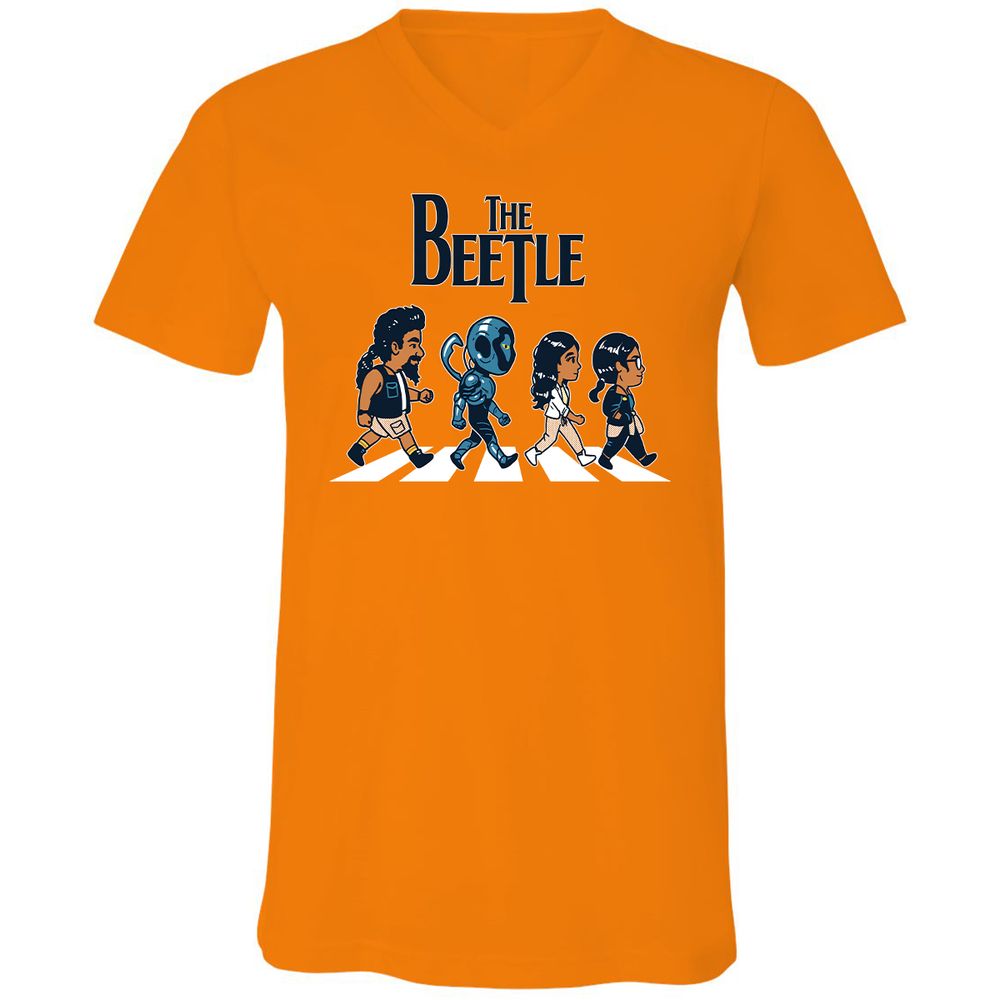 Unisex V-Neck T-Shirt - XG58SH2Y - Orange - 11