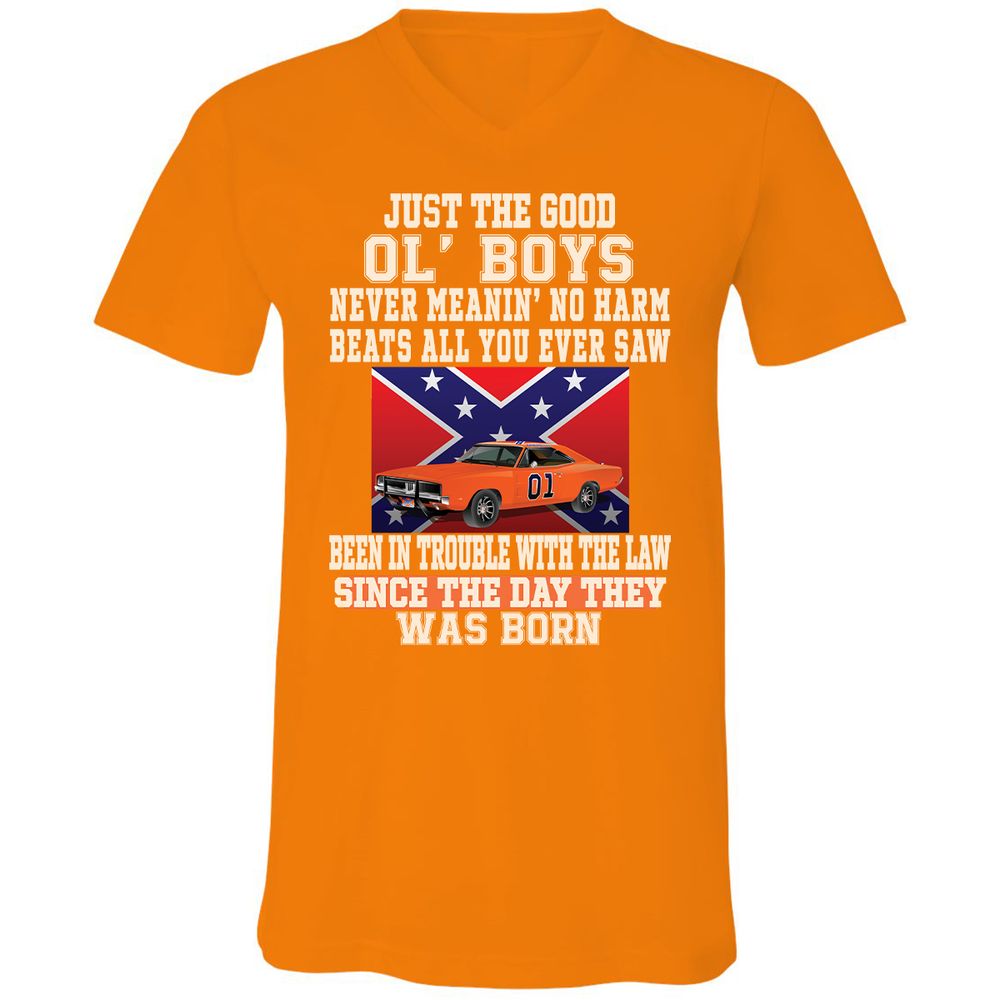 Unisex V-Neck T-Shirt - 9FG51MZV - Orange - 11
