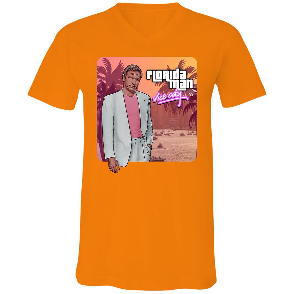 Unisex V-Neck T-Shirt - 9A638SXT - Orange - 11