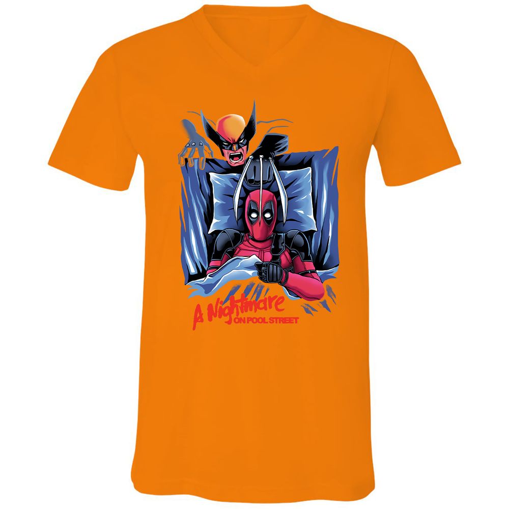 Unisex V-Neck T-Shirt - Z2QU7LS1 - Orange - 11